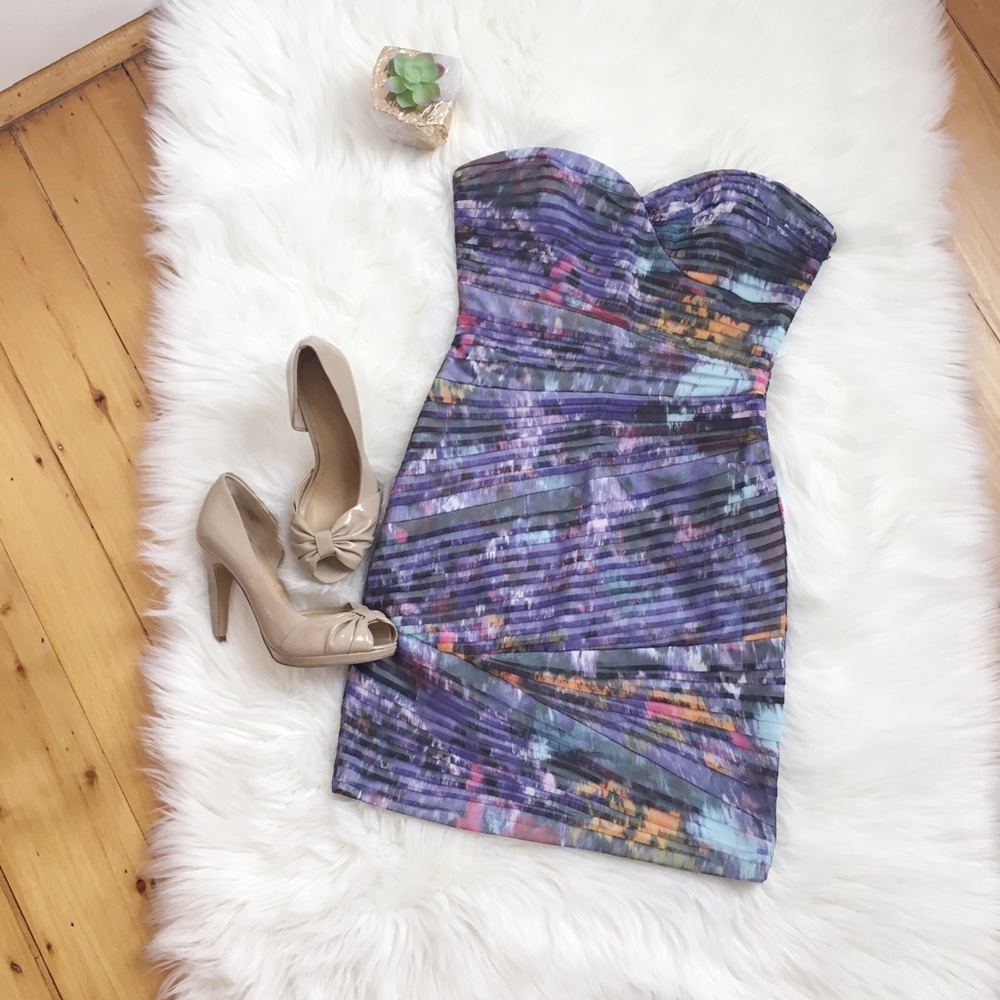 BCBG MaxAzria Strapless Rouched Cocktail Dress